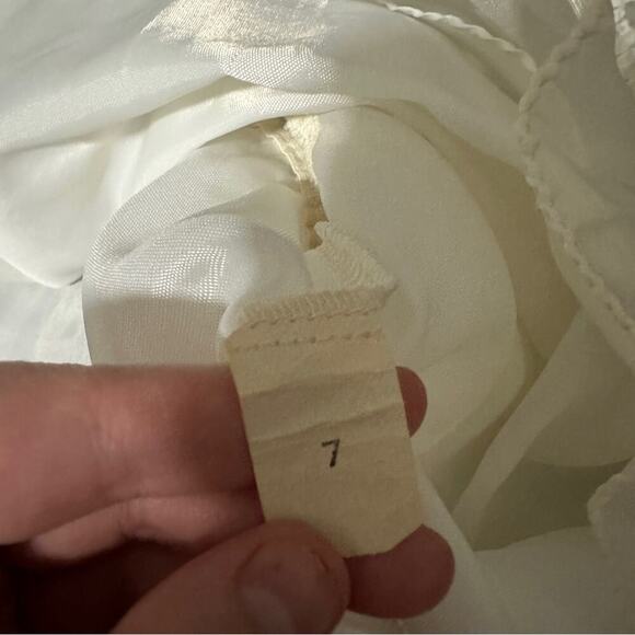 Vintage Union Made Girls Dress Size 7 Ruffle Lace Pleated Short Sleeve 80s Style - Picture 8 of 16